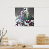 愛に満ちたタツノオトシゴ、ピンクと白の真珠の母 ポスター (キッチン)