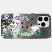 愛に満ちたタツノオトシゴ、ピンクと青とターコイズのマザーオブパール Case-Mate iPhoneケース (裏面 (横))