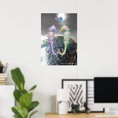 愛に満ちたタツノオトシゴ ピンク フクシア マザーオブパール ポスター (ホームオフィス)