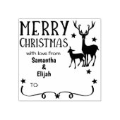愛に満ちたトナカイのメリークリスマス ラバースタンプ (インプリント)