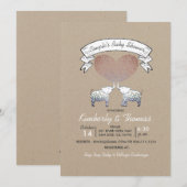 愛に満ちたニュートラルな性別のカップルのベビーシャワー 招待状 (正面/裏面)