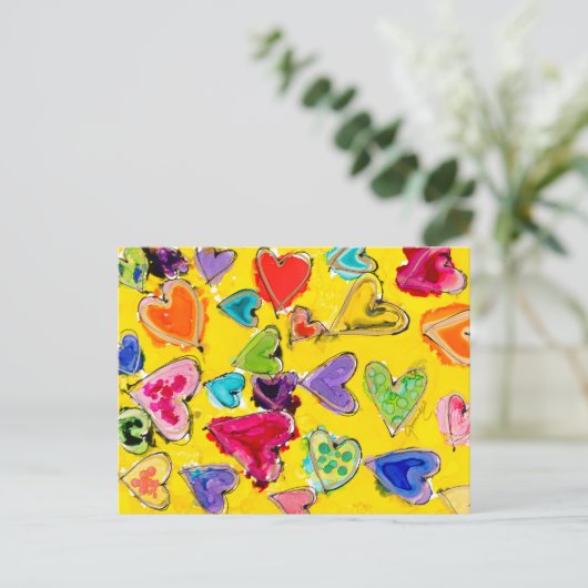 愛に満ちたハートのポストカード ポストカード (スタンド正面)