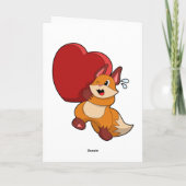 愛に満ちたハートの狐 カード (裏面)