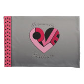 愛に満ちたハート- パーソナライズされた 枕カバー (正面左)