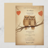 愛に満ちたフクロウたち 招待状 (正面/裏面)