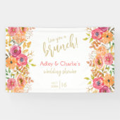 愛に満ちたブランチ 秋の花 フラワーのウェディングまたはシャワー 横断幕 (横)