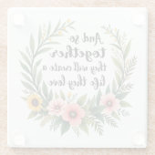 愛に満ちた人生を創造する ガラスコースター (裏面)