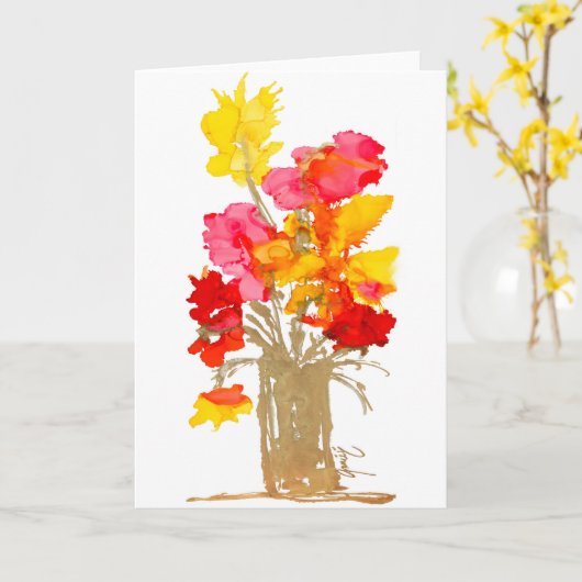 愛に満ちた優しさ　あなたへ　ブランクカード カード (黄色い花)