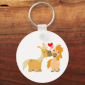 愛に満ちた可愛らしい漫画のポニー キーホルダー (正面)