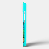 愛に満ちた孔雀のモノグラム ターコイズブルー Case-Mate iPhoneケース (裏面 / 左)