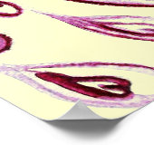 愛に満ちた孔雀、赤とクリーム ポスター (角)