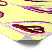 愛に満ちた孔雀、赤紫と黄色 ポスター (角)