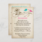 愛に満ちた幻想的な鳥たちのウェディング エンクロージャーカード エンクロージャーカード (正面/裏面)