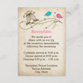 愛に満ちた幻想的な鳥たちのウェディング エンクロージャーカード エンクロージャーカード (正面)