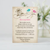 愛に満ちた幻想的な鳥たちのウェディング エンクロージャーカード エンクロージャーカード (スタンド正面)