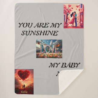 愛に満ちた心地よい、バレンタインデーのベッドシート シェルパブランケット