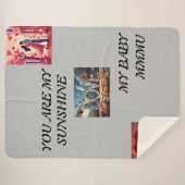 愛に満ちた心地よい、バレンタインデーのベッドシート シェルパブランケット (正面(横))