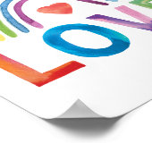 愛に満ちた明るい色の虹の子供部屋インテリア ポスター (角)