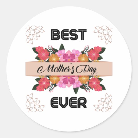 愛に満ちた母の日 ラウンドシール (正面)