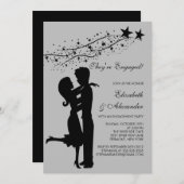 愛に満ちた現代のカップルの婚約招待状 招待状 (正面/裏面)