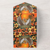 愛に満ちた白鳥の美しさ。 オールインワン招待状 (外側)