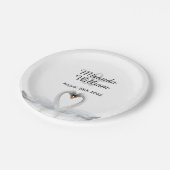 愛に満ちた結婚式の白い優雅なスワン ペーパープレート (アングル)