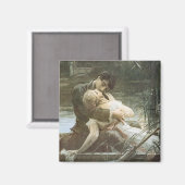 愛に満ちた若い夫婦(ボートでのキス) マグネット (正面/裏面)