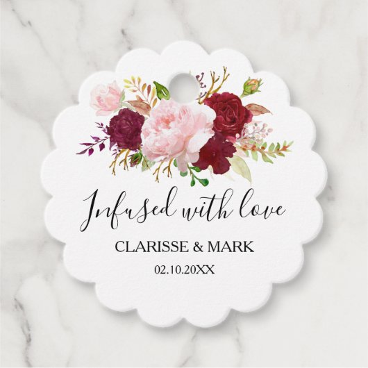 愛に満ちた赤い熱帯ロマン結婚チック フェイバータグ (正面)