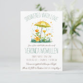 愛に満ちた!イエローアンブレラブライダルシャワー 招待状 (スタンド正面)