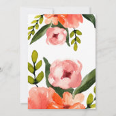 愛に満ちた！傘、春ベビーシャワー 招待状 (裏面)