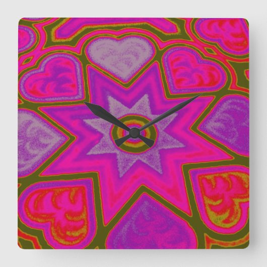 『愛に満ちた』壁時計 スクエア壁時計 (正面)