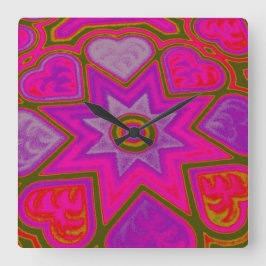 『愛に満ちた』壁時計 スクエア壁時計