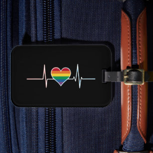愛に満ちたLGBTゲイプライドハートビートレズビアンゲイラブ ラゲッジタグ