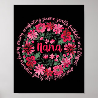 愛に満ちたNana ボヘミアンフラワースタイル 幸せな母の日 ポスター