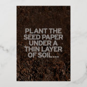 愛に満ちて：エコフレンドリーなモノクロの植物 箔招待状 (裏面)