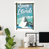 愛に登るヴィンテージスタイル旅行ポスター ポスター (ホームオフィス)
