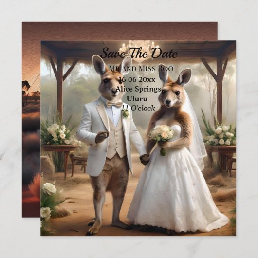 「愛に縛られて:ロマンチックなホップで歩くウェディングロード」 セーブザデート (正面/裏面)