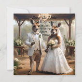 「愛に縛られて:ロマンチックなホップで歩くウェディングロード」 セーブザデート (正面)