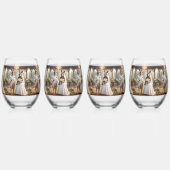 「愛に縛られ通路を歩く老爺さん」 ステムなしワイングラス (裏面)