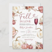 愛に落ちるアイボリーパンプキン フラワーの婚約パーティー 招待状 (正面)