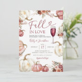 愛に落ちるアイボリーパンプキン フラワーの婚約パーティー 招待状 (スタンド正面)