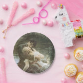 愛に酔う若いカップル（ボートでのキス） ペーパープレート (パーティー)