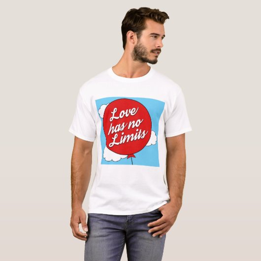 愛に限界の気球のティーがありません Tシャツ (正面フル)