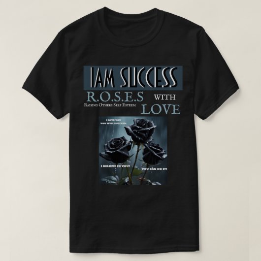愛のあるバラ Tシャツ (デザイン正面)