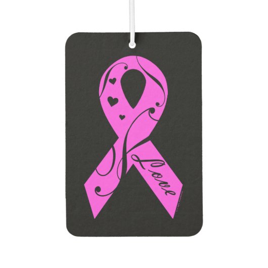愛のあるピンクリボン カーエアーフレッシュナー (正面)