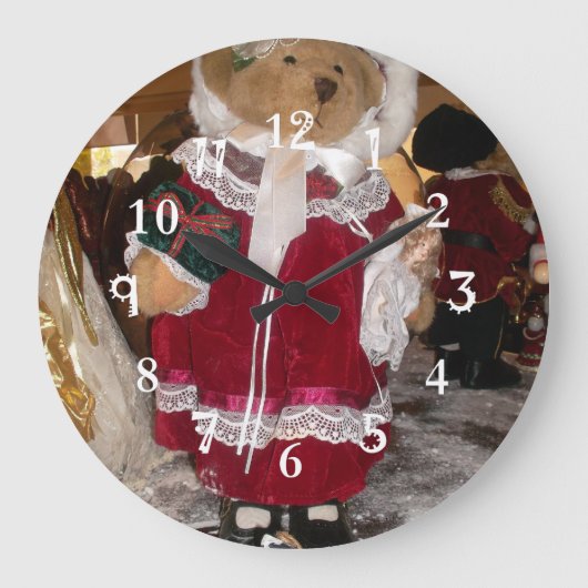 愛のある美しいクリスマスが素敵な日を ラージ壁時計 (正面)