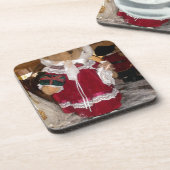 愛のある美しいクリスマスは素敵な日を過ごす コースター (左側)