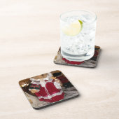 愛のある美しいクリスマスは素敵な日を過ごす コースター (右側)