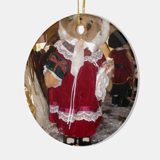 愛のある美しいクリスマスは素敵な日を過ごす セラミックオーナメント (左)