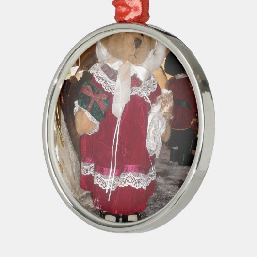 愛のある美しいクリスマスは素敵な日を過ごす メタルオーナメント (左)